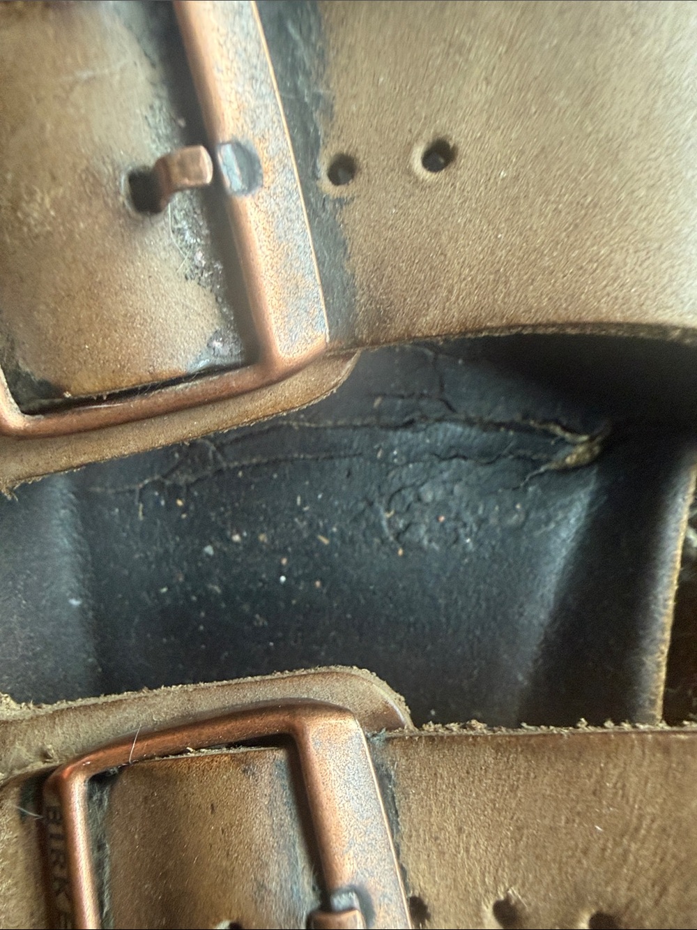 Birkenstock Brown Double-Buckle Slide Sandals - Picture 5 of 7